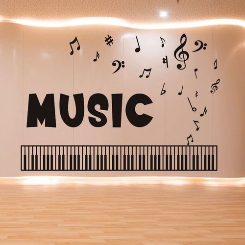 音乐教室布置墙贴钢琴键盘琴行音符贴纸卧室幼儿园背景墙装饰贴画