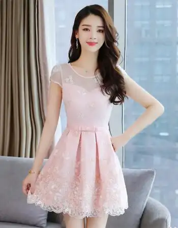 珂梵图少女心仙女裙公主裙超仙韩版小清新裙子女夏季学生蕾丝连衣裙