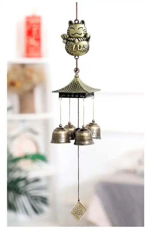 铃聚舍 吉祥物金属风铃挂饰家居店铺装饰铁铃铛日式凉亭创意挂件