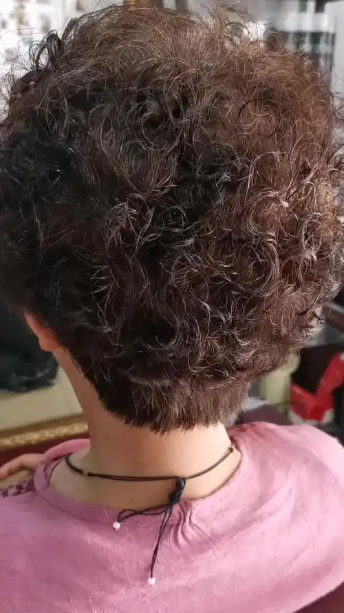 冷烫作品,洗完干后效果