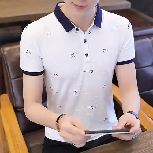 梵克公牛男士短袖t恤夏季休闲帅气翻领polo衫男装夏装半袖衣服男