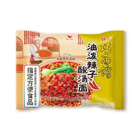 统一 巧面馆油泼辣子酸汤面 110g袋面*5袋 五连包新老包装随机发货