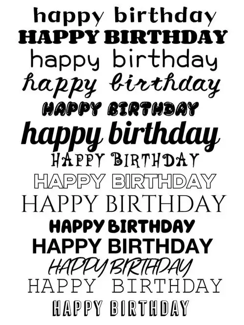 手绘蛋糕英文字体happybirthday