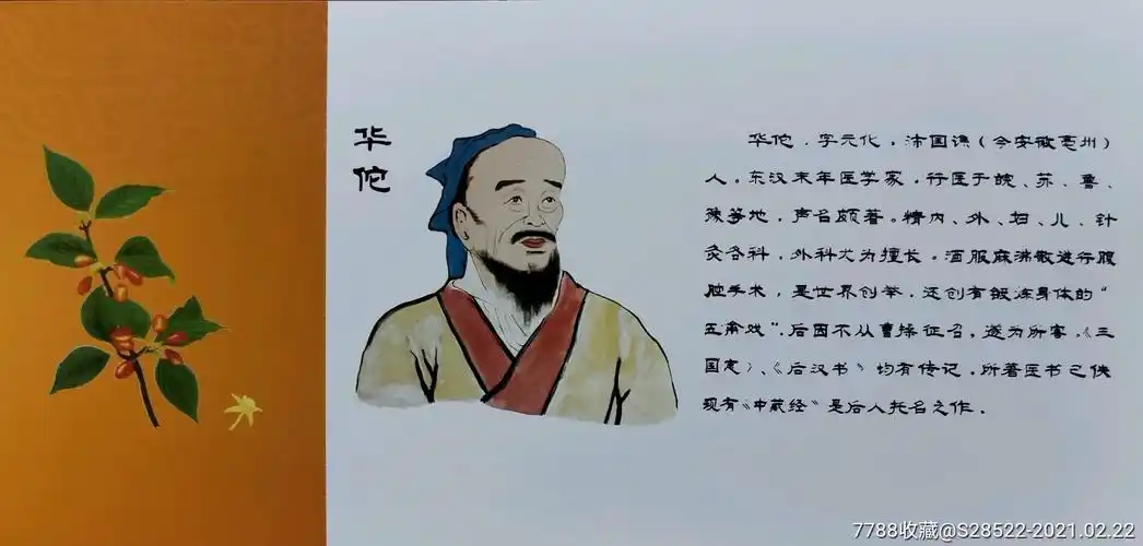 东汉末年著名医学家外科鼻祖神医华佗中医药专题明信片