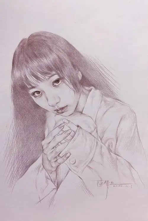 素描人物画少女肖像技巧