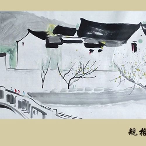 手绘中式吴冠中江南水乡水墨画国画山水画客厅卧室书房茶室装饰画