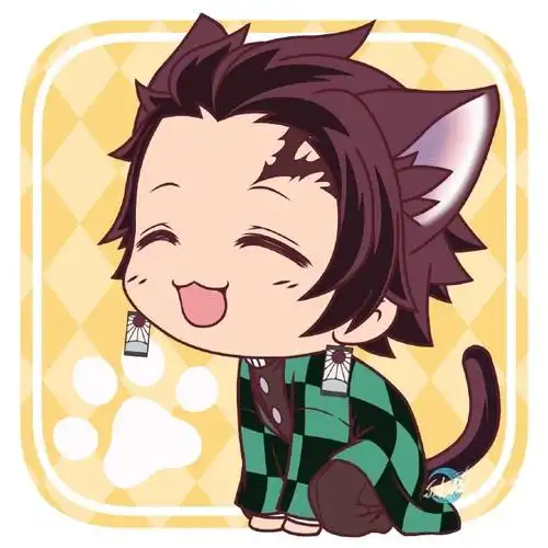 动漫##鬼灭之刃#超萌喵系风动漫角色,炭治郎憨憨的样子好可爱呀!