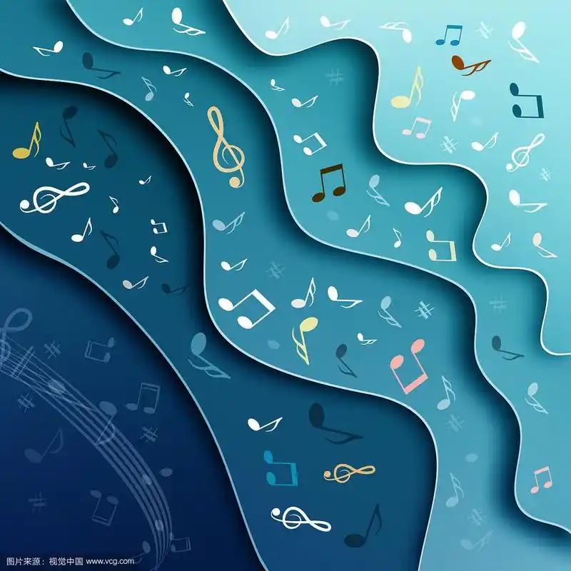 音乐背景抽象封面设计与音符