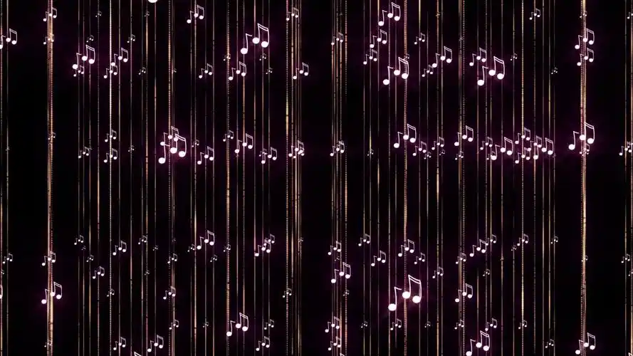 浪漫唯美音乐音符跳动帘幕视频素材