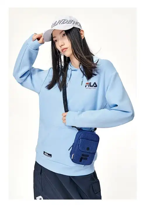 fila斐乐官方女子连帽卫衣休闲运动长袖套头衫含棉宽松女装上衣雾莲白