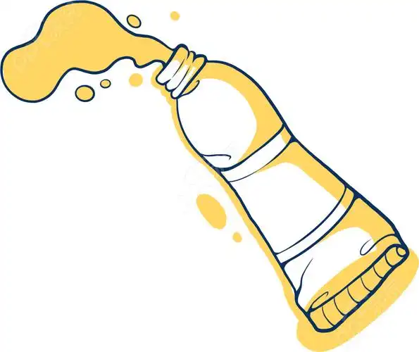 卡通手绘黄色颜料挤出绘画教育图片素材