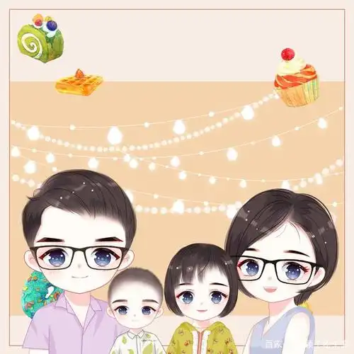 一家四口头像,幸福都藏在头像中,温馨又有爱