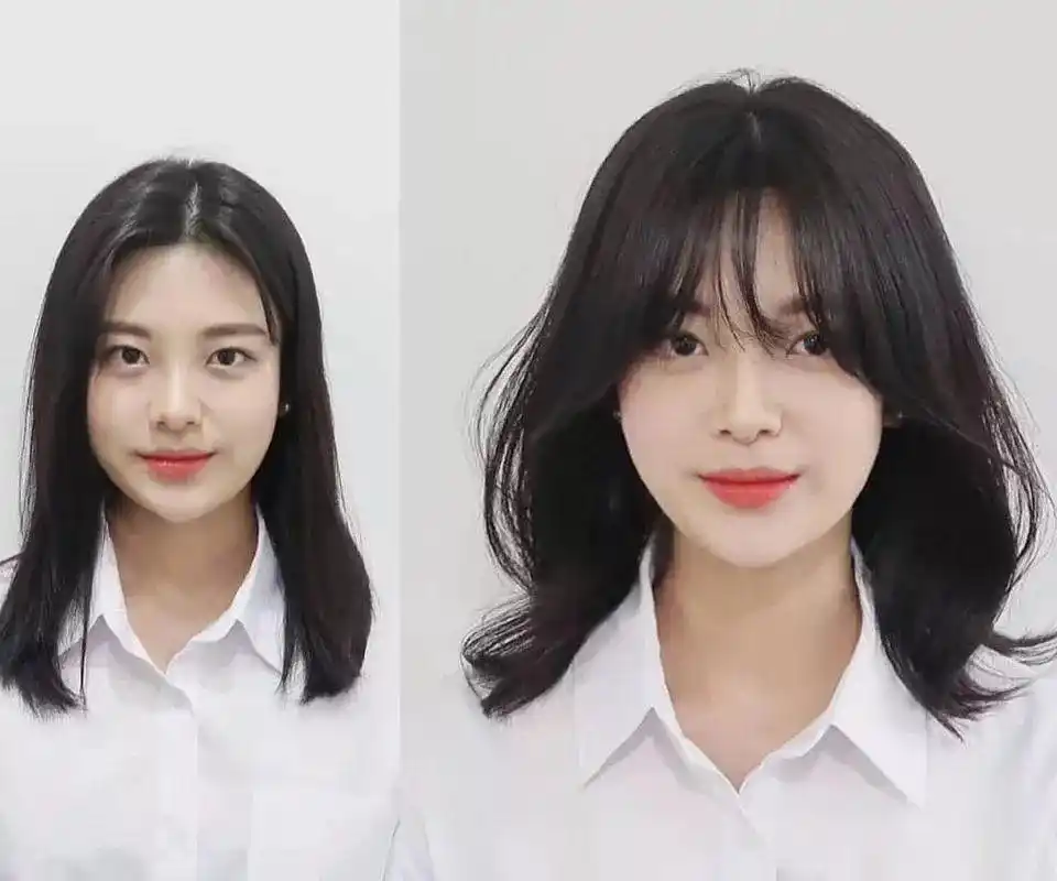 剪完换张脸?发型师公开整形刘海对比照,修饰发际线,脸型还显嫩