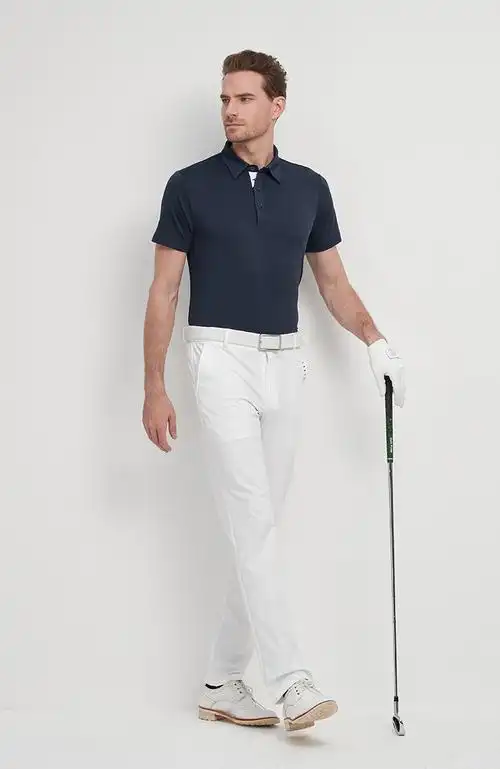 纪治迪哲品牌轻奢高尔夫服装男装春夏新款速干透气翻领短袖t恤夏季吸