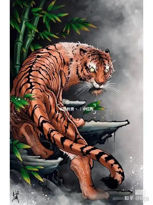 纹身手稿纹身图案老虎纹身素材最新纹身手稿图案