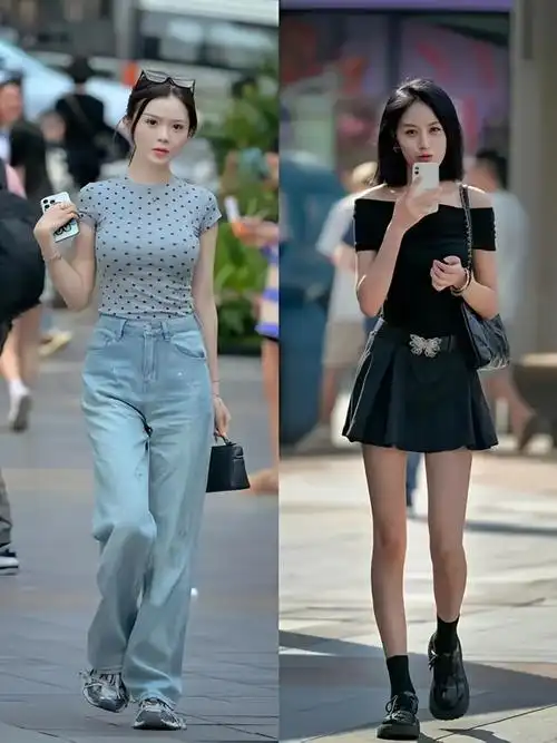 重庆女性的时尚街拍:小背心,超短裙,高跟鞋,展现时尚与自信!