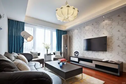 105平新中式三房客厅装修效果图