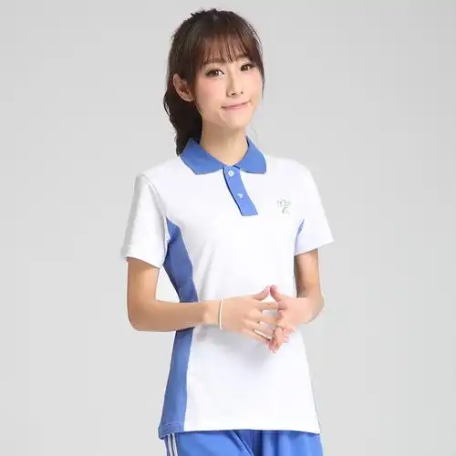 中学生上衣短袖修身深圳校服夏装女款