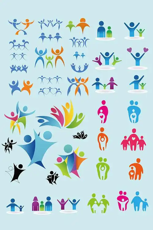 ai矢量卡通人物标识标志