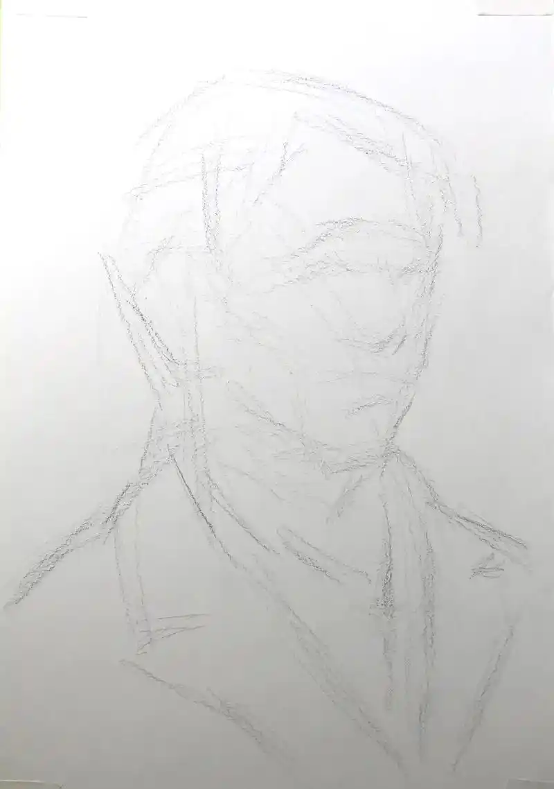 完整步骤图,短发女老年.#素描头像 #人物肖像 #画画素描入 - 抖音