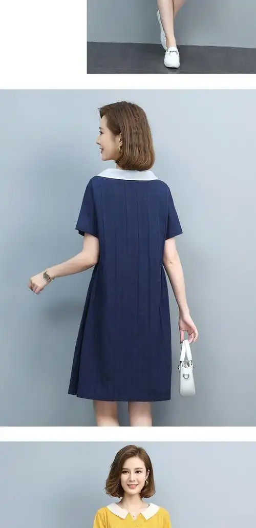 素订棉麻女装官方素素棉麻连衣裙女2022年夏季新款宽松小个子妈妈减龄