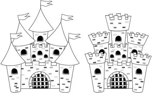 填色书孤立的卡通城堡照片