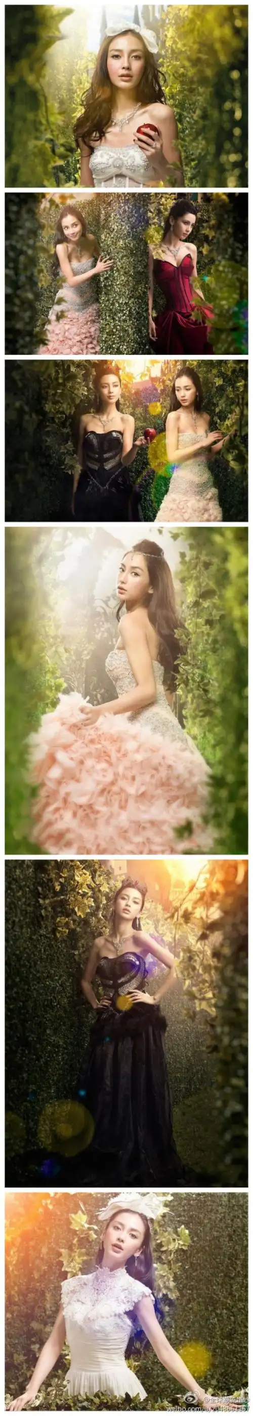 angelababy婚纱大片 高雅中透着小清新】森林精灵