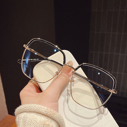 法国portneybell半框防蓝光平光镜男护目镜时尚斯文眼镜框女