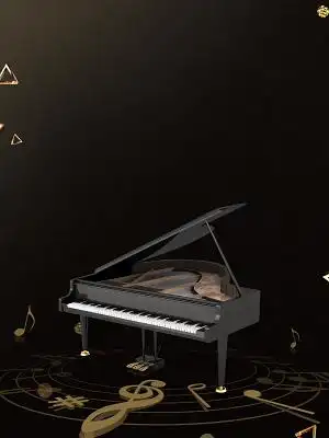 黑色简约音符钢琴音乐节海报背景