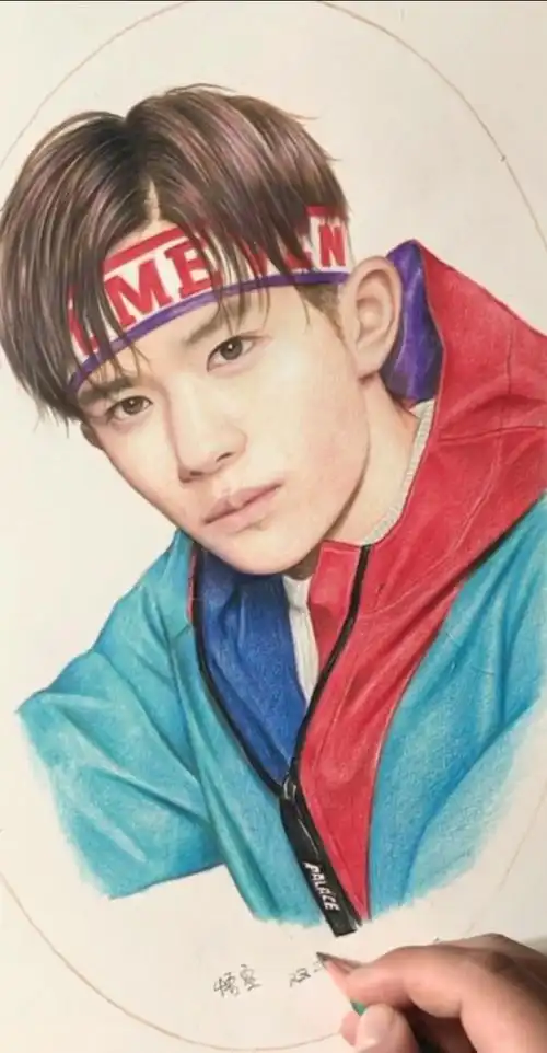 易烊千玺#教大家彩铅皮肤上色@全民小助手