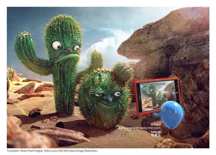 诺基亚防抖拍摄与索尼防水拍摄平面广告创意对比