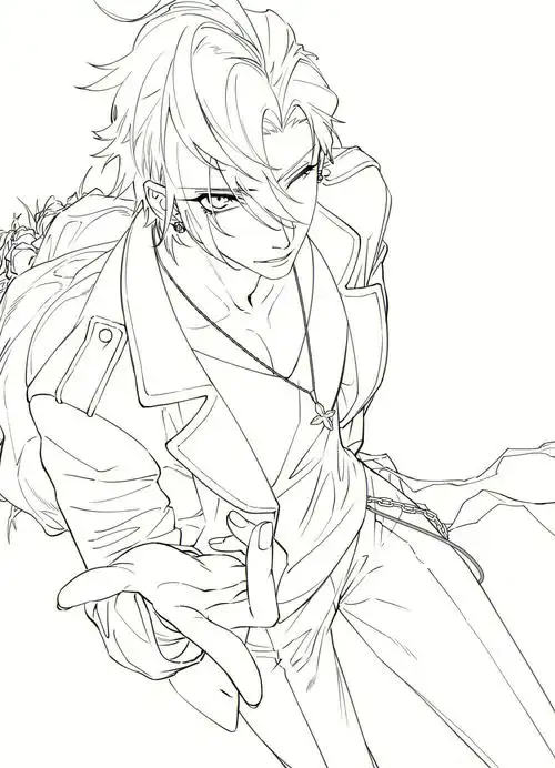 插画分享可拿去练习的大动态透视漫画线稿