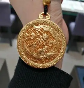 周大福传承凤栖梧桐黄金项链足金吊坠