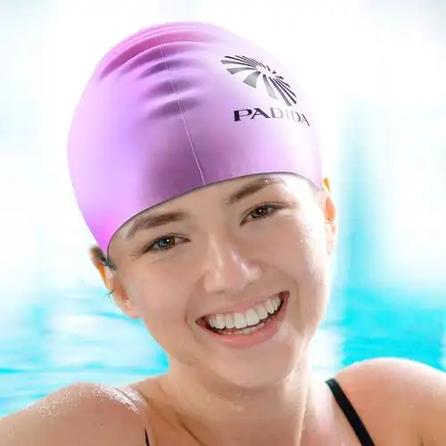 welkoom 女士泳帽,硅胶弹性防水纯色泳帽,防滑内里,适合长发或短发