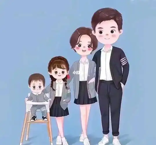 一家四口 亲子卡通图片头像熙小熙小胸怎么啦 依旧骄傲熙小熙