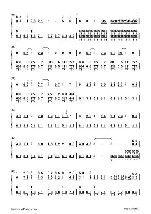 super star-s.h.e双手简谱预览2