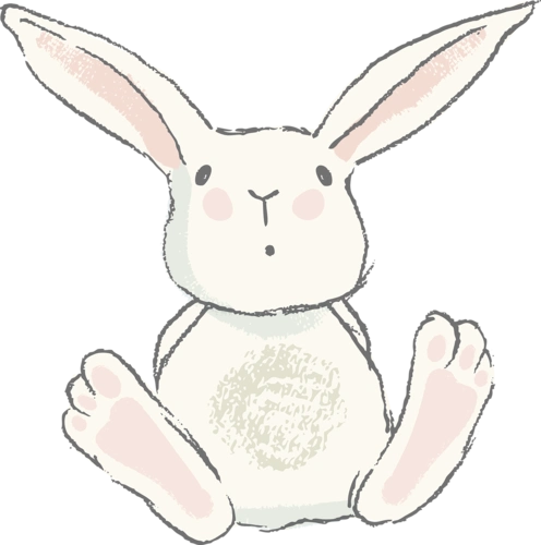 复活节坐着的兔子卡通手绘图标元素