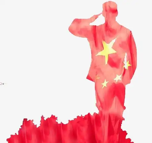 军人敬礼剪影图片