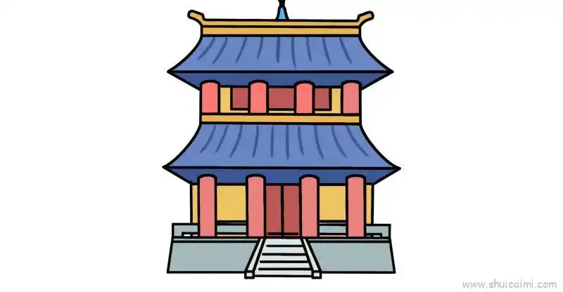 古代建筑儿童画怎么画古代建筑简笔画图片大全