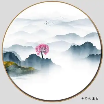 禅意水墨山水画图片