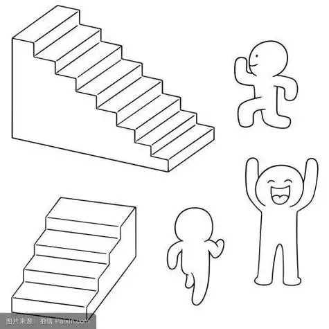 人生的阶梯简笔画