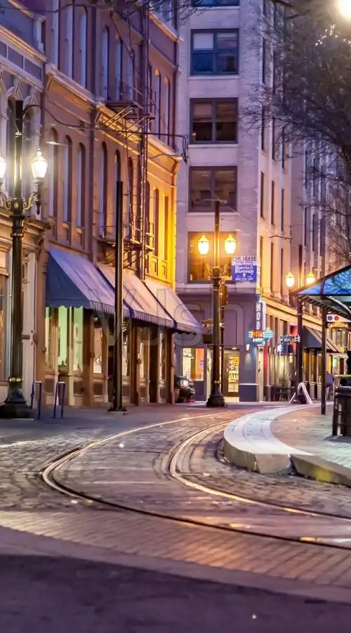 竖版夜晚街道场景_1200x2160_高清视频素材下载(编号:5313993)_舞台背