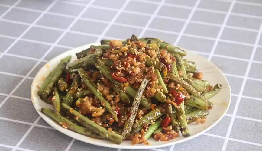 原创做干煸四季豆时多加这一步不油炸无毒不夹生比饭店的好吃
