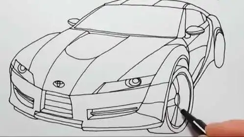 教你一步一步地画卡通汽车