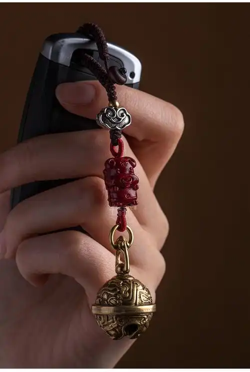 天然紫金砂生肖福铃钥匙扣黄铜财源貔貅铃铛挂件本命年男女礼生肖羊