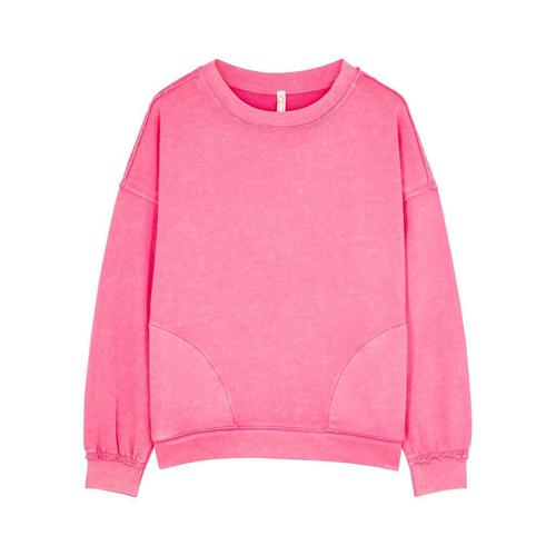 free people movement女款粉色卫衣|solid metti neon pink cotton-bl