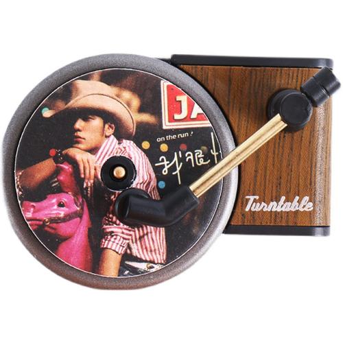 周杰伦唱片机车载香薰香水片汽车空调出风口车内香氛留声专辑封面