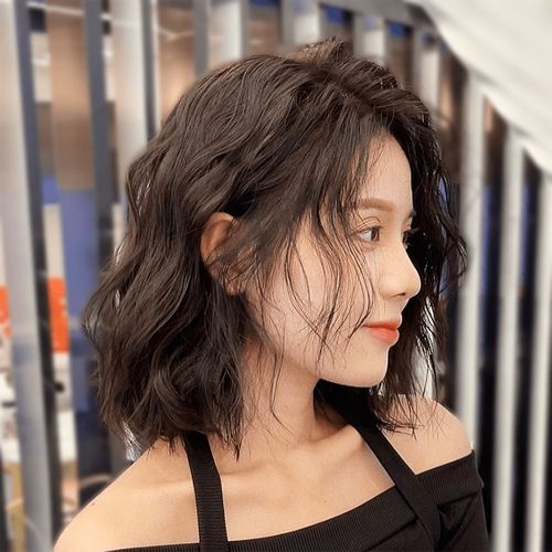 美琪尚品假发女气质纹理烫泡面头短卷发蓬松时尚真人发丝全头发套