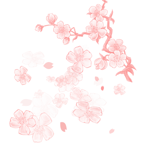 唯美粉色樱花矢量素材