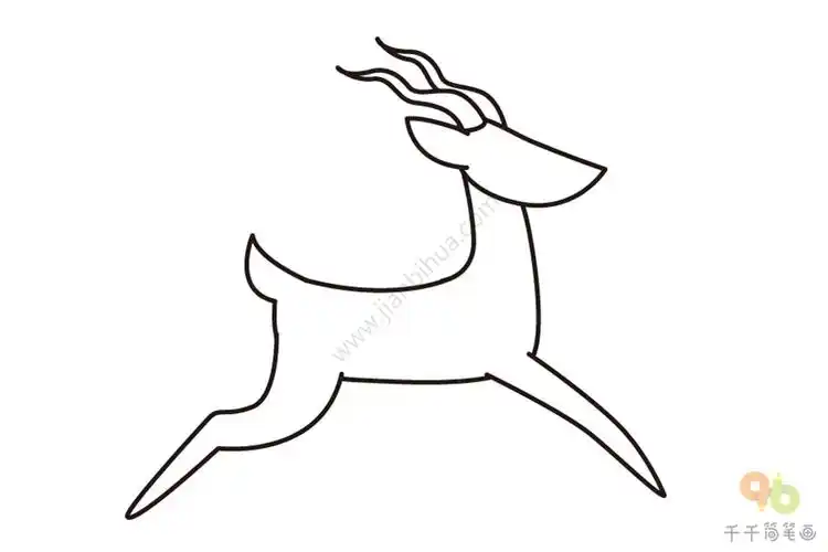 羚羊简笔画步骤图